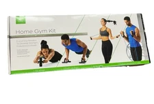 GAIAM Home Gym Kit, Includes Jump Rope, Push-Up Bars, Ab Wheel, Resistance Tube