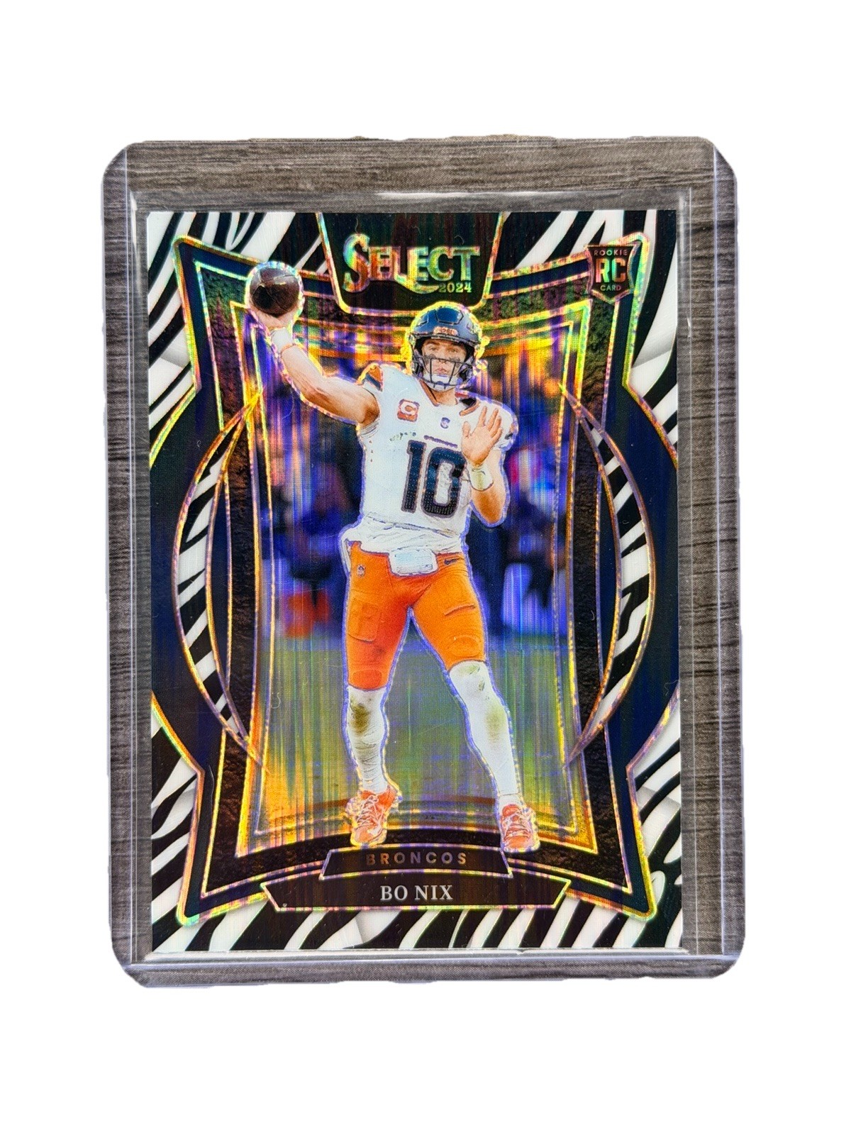 Bo Nix 2024 Select Concourse Zebra Shock /(SSP) #30 Denver Broncos