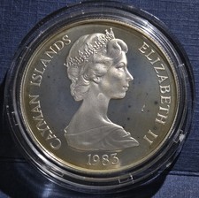 1983 Proof Silver $10 Elizabeth II Historic Royal Visit Cayman Islands