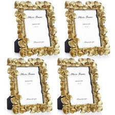 Chunful 4 Pcs Vintage Gold Picture Frames 4x6 Inch Ginkgo Leaf Ornate Photo F...