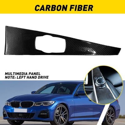 1PC Multimedia Panel Cover Trim Fit 2014 2015-2019 BMW 3 Series F30 Carbon Fiber