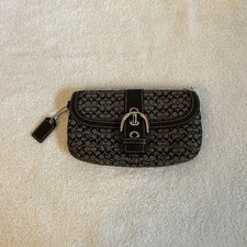 Coach Vintage Soho Signature Buckle Wristlet Clutch, Canvas, Preowned