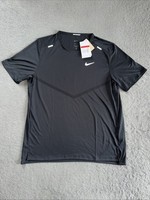Mens Nike Rise Dri Fit Running Top T Shirt Black Large NEW