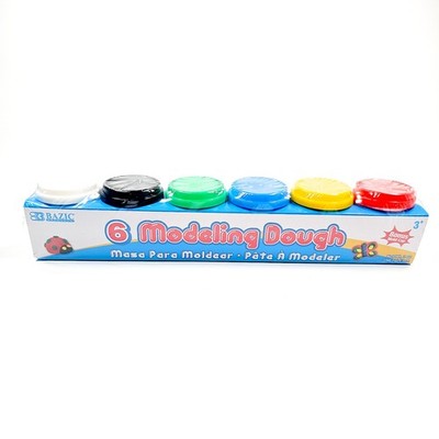 Bazic 6 Modeling Dough Set Bonus Mold Cap Kids Craft Toy NEW Non-Toxic