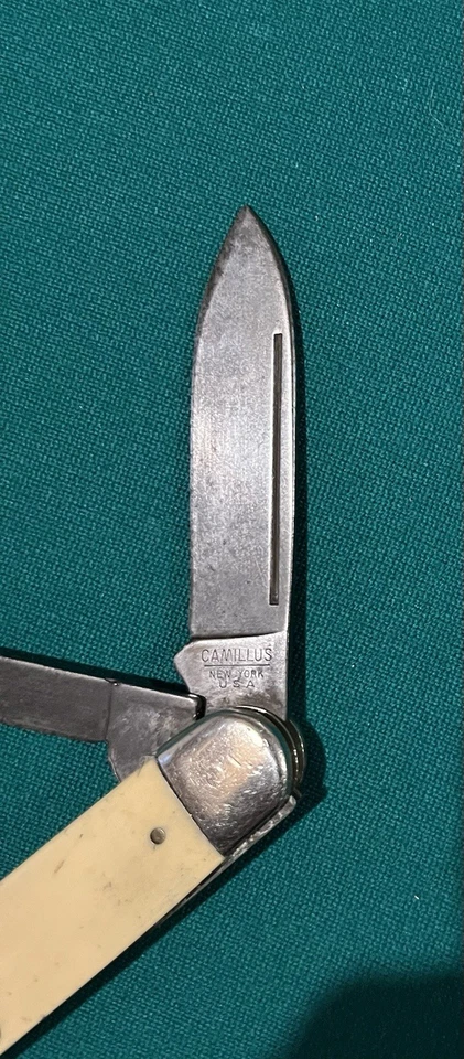 Vintage 1950 Camillus New York EUA #23 Macaco de Charuto Jumbo Alças Brancas - Imagem 3 de 4