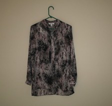 Nine West size XS Multicolor Popover Tunic Tie Neck