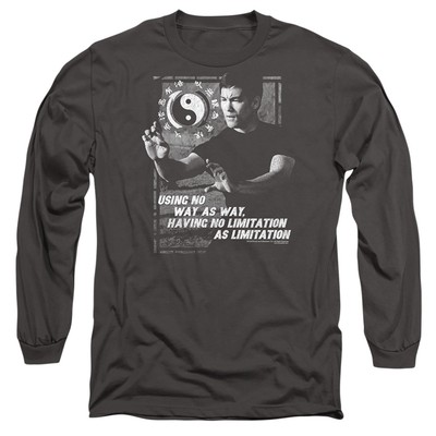 Bruce Lee No Way As A Way Langarmshirt S-2XL, anthrazit