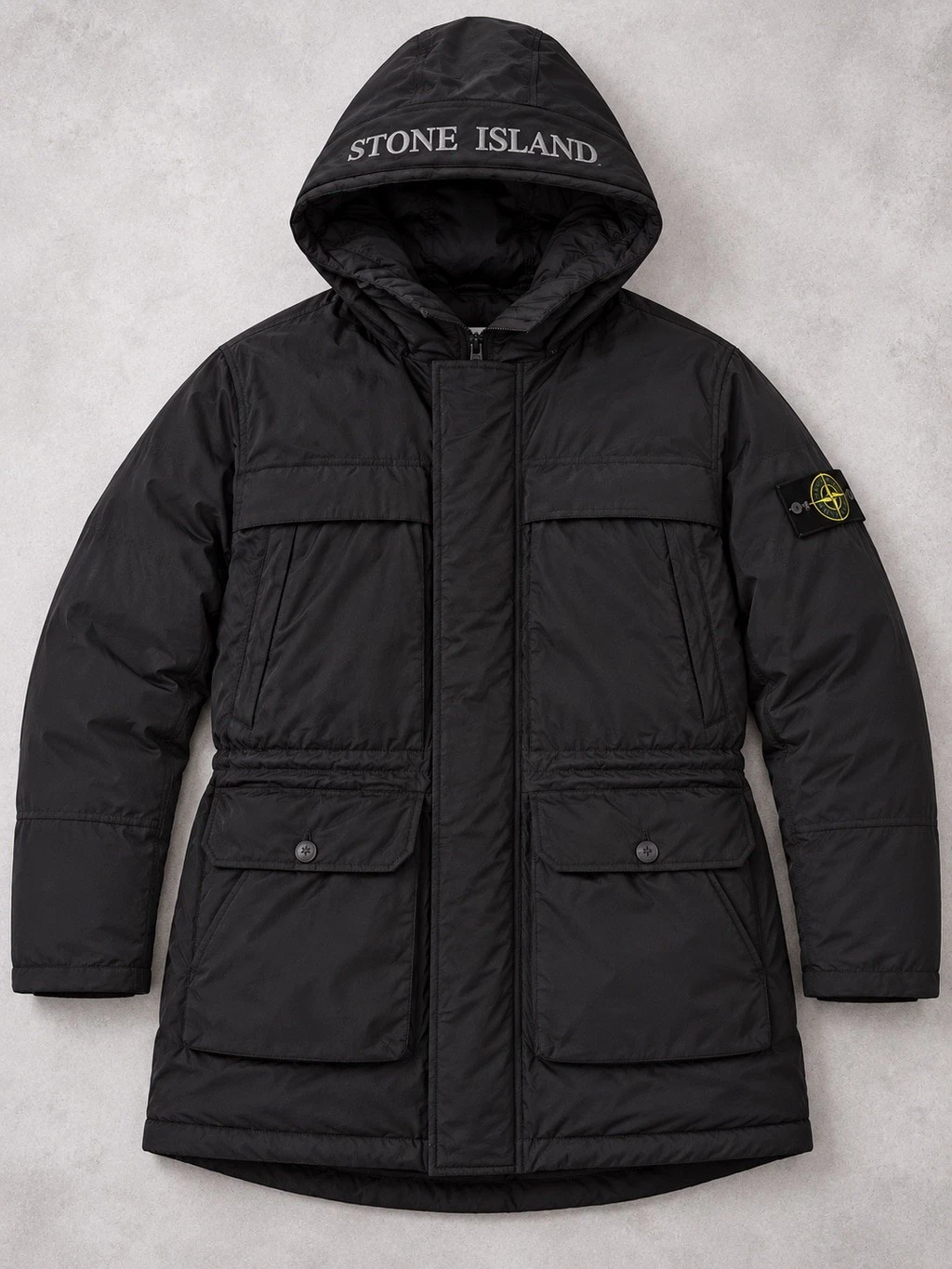 New Stone Island Micro Reps Down Parka Jacket – Black, Size L image 9