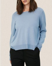 Masai Filina Round Neck Long Sleeve Lightweight Jumper, Faded Denim Blue, Size M