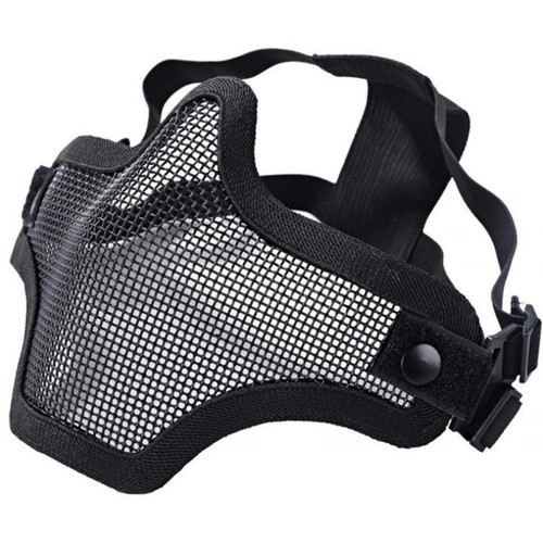 Wire Mesh Metal Half Face Skull Mask For Real CS Mask Halloween Horror Props c - Picture 5 of 11