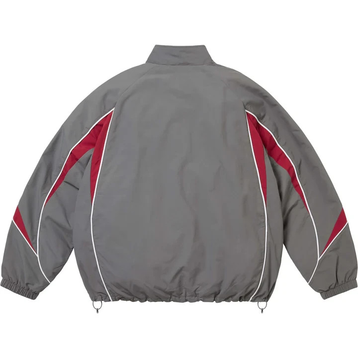 Supreme Contrast Piping Track Jacket Grey | eBay