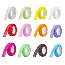 Decorative Lace Ribbon Tape 1.7M Colored Adhesive Fabric Tape For Art Craft