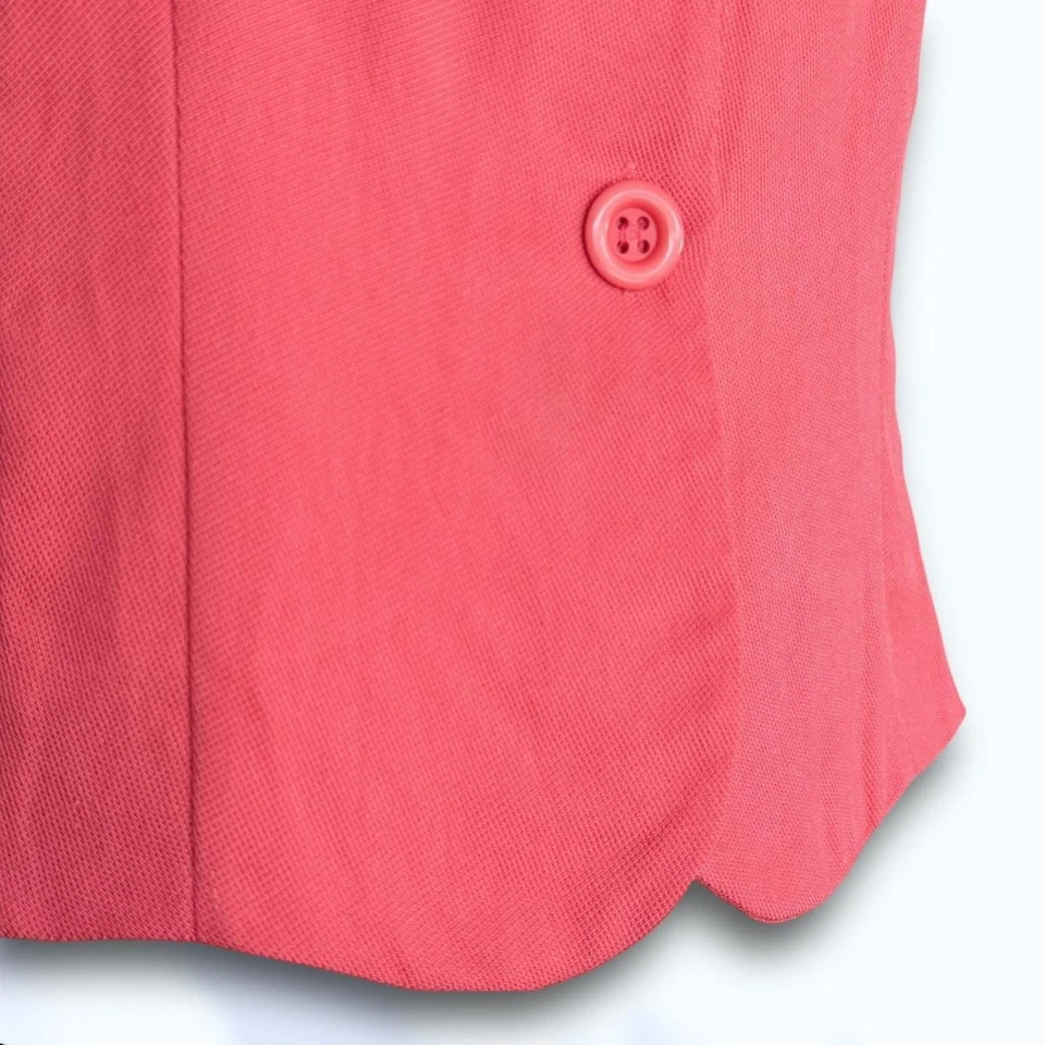 Blusa Vintage Informal Esquina 100% Seda Rosa Coral Abotonada Años 90 Minimalista S Usada en Excelente Condición Foto 4 de 4