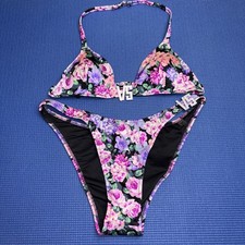 Victoria's Secret Swim Bikini Set 2 Piece Triangle Top Brazilian Bottom Bling VS