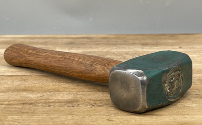Vintage 2 Pfund Schlägerhammer Klumpenhammer Schmiede Hobeln Bauarbeiter Werkzeug