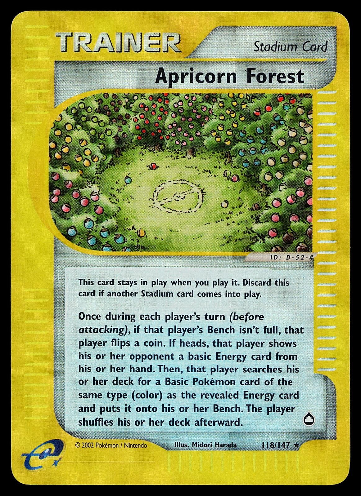 Pokemon Card - Apricorn Forest Aquapolis 118 Reverse Holo Rare