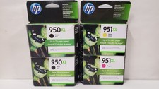 LOT OF 4 SEALED Genuine HP Ink Cartridges 2 950XL Black, 951XL Magenta, Yellow