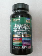 Sea Moss Black Seed Oil 60 Veggie Capsules Ashwagandha Ginger