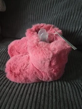 Cat & Jack Toddler PINK Faux Fur Slip On Bootie Slippers Size Large 9/10 NEW