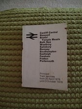 British Rail Mini Timetable Cardiff Central To Portsmouth April 1976 To Oct 1976