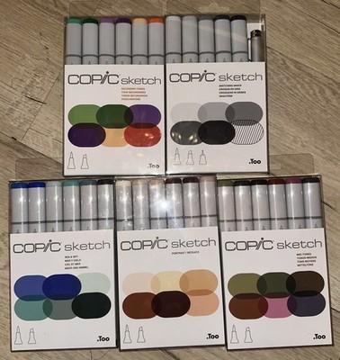 Copic Sketch .too Lot Of 5 - 30 Markers Total New