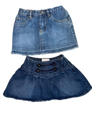 Lot Of 2 Toddler Girls 2T Denim Jean Skirts Baby Gap And Old Navy