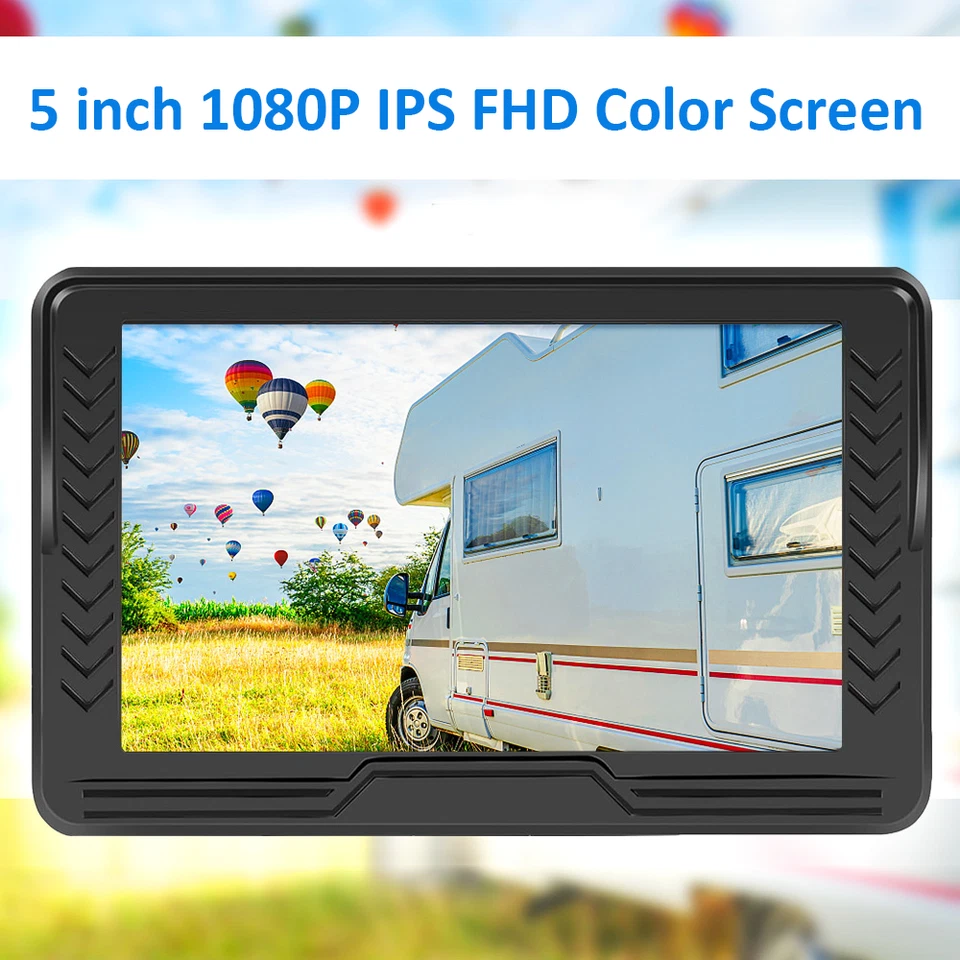 1080P Wireless RV Backup Camera 5" Car Monitor for Trailer Truck Van - Image 3 of 4