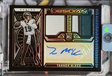 2023 Panini Obsidian Tanner McKee #RJI-TMC Rookie Patch Auto /10 Black