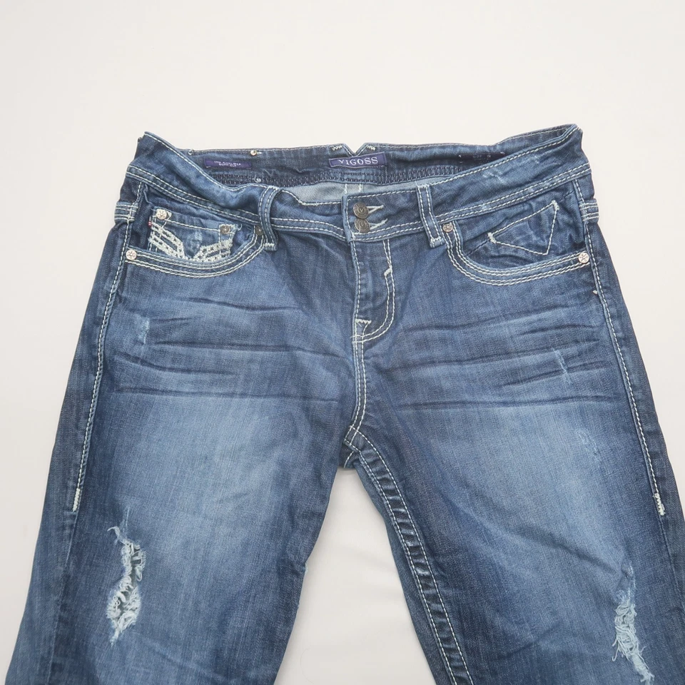 Vigoss Womens Chelsea Bootcut Jeans Size 13 x 33 Western Embroidered - Image 4 of 4