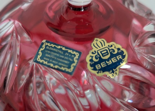 Vintage Beyer/Bleikristall Red/Clear Crystal Jar, Lead Crystal, West Germany - Picture 2 of 6