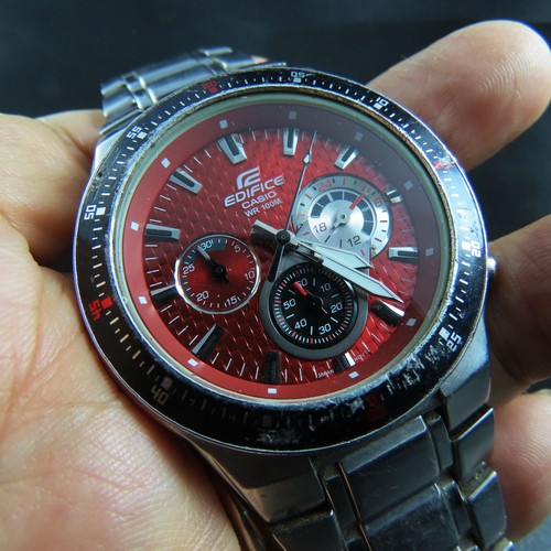 EF-552 Casio Edifice Chronograph 24 Hours 100M Quartz Men Watch - Picture 4 of 11