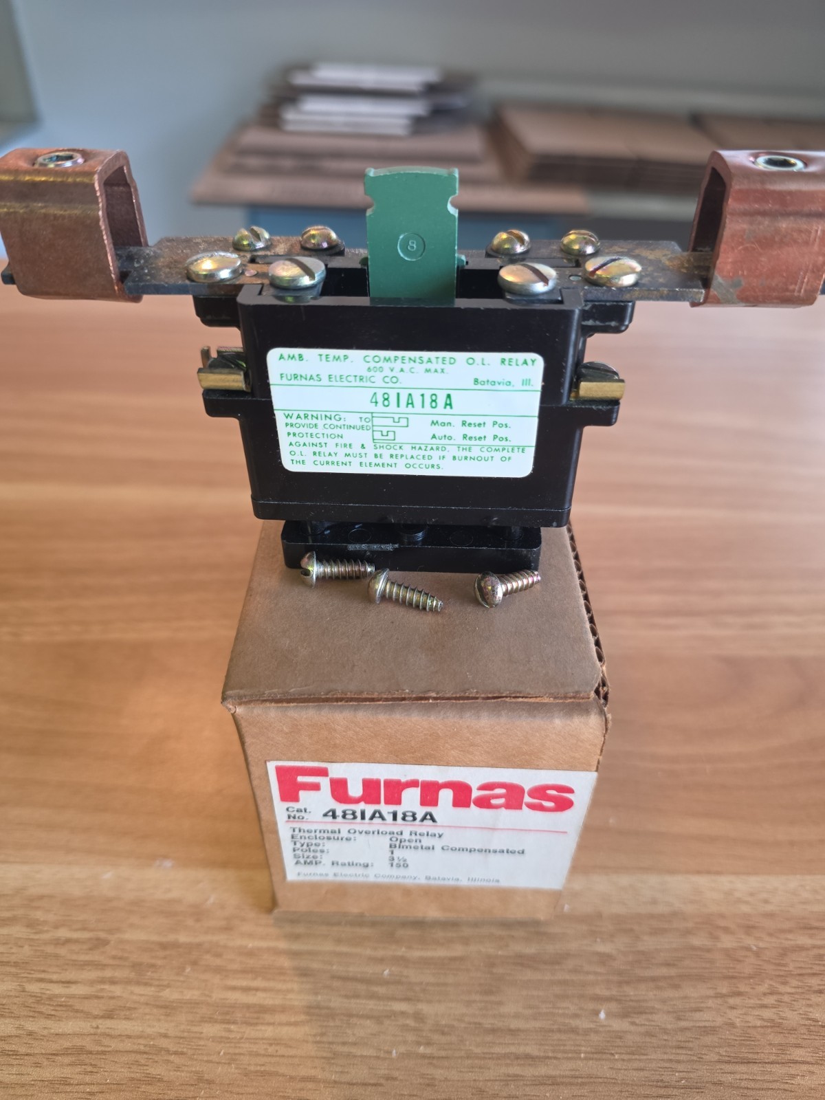 NOS Furnas 48IA18A 150 Amp Size 3 1/2 Thermal Overload Relay