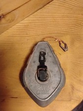 Vintage Irwin Straight-Line Chalk Line Reel Plum Bob Metal Tool Made In USA