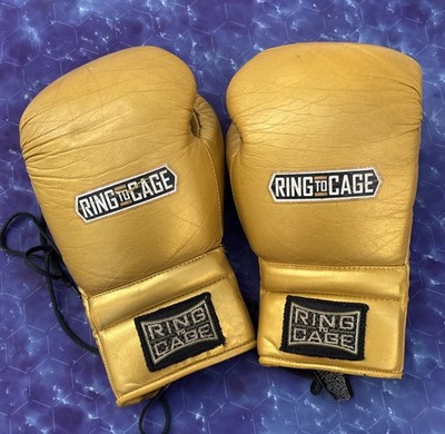 Ring to Cage Boxing Yellow Gloves 12 oz Lace-up