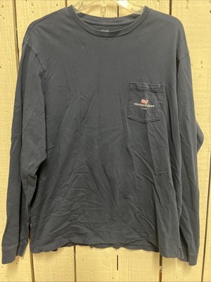 Vineyard Vines Men s  Long Sleeve T Shirt Sz M Blue Pink Whale St. Louis MO C133
