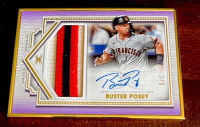 2022 Topps Definitive Buster Posey Framed Auto Patch Purple SP #3/5 Giants