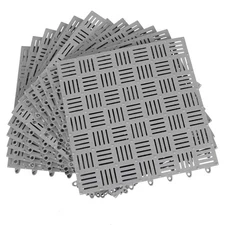 12 Pack 12" x 12" Non-Slip Drainage Mats, Soft PVC Splicing Modular Cushion M...