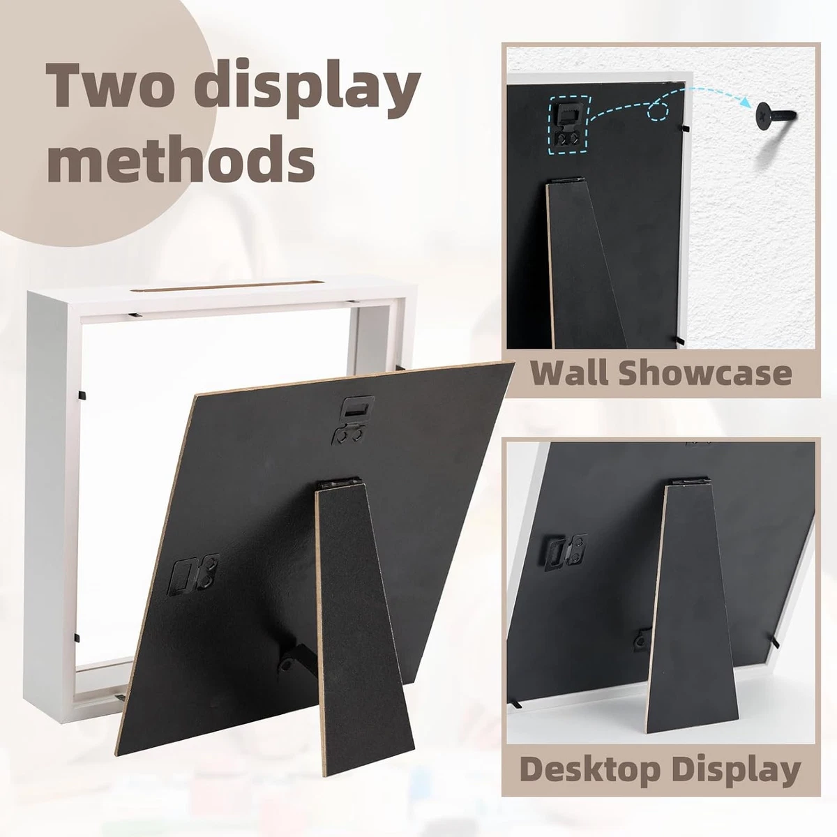 3D Bilderrahmen zum Befüllen Weiß Slot Design 22x22cm für DIY Dekoration