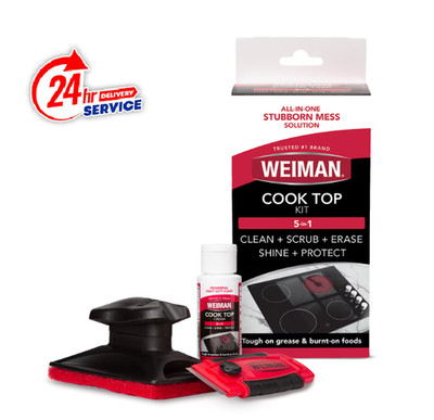 Weiman Glass Stove Top Complete Cleaning Kit Cleaner Scrubber & Scraper Included