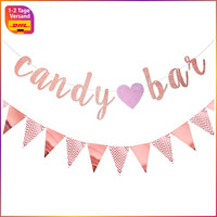 Candy Bar Girlande ZubehöR Set Deko FüR Hochzeit Wimpelkette Schild 1 StüCk
