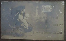 RPPC Allwin Folding Go-Cart Baby Carriage Adv Postcard 1909 Independence Kansas