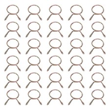 30Pcs 20mm ID 23.3mm OD Fuel Line Hose Clips 65Mn Spring Clips Clamps Gold
