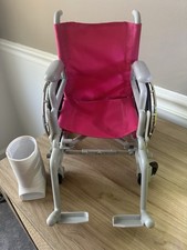 My Life Foldable Wheelchair For 18" American Girl Doll Pink  Purple W/ Leg Cast