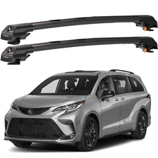Roof Racks Cross Bars Lockable Black Aluminum For Toyota Sienna 2021-2025