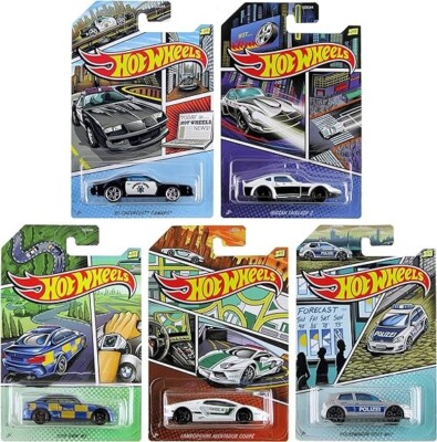 Hot Wheels 2020 Bundle Set of 5 Police Cars Chevrolet Nissan BMW Lamborghini Vol