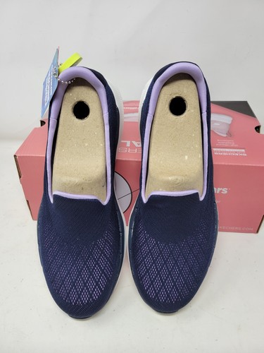 New Women's Skechers Go Walk 6-Cosmic Force 124522/NVLV Athletic Shoes Size 8 - Picture 7 of 10