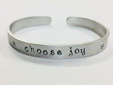 Choose Joy handstamped bracelet, FREE SHIPPING, cuff bracelet