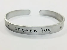 Choose Joy handstamped bracelet, FREE SHIPPING, cuff bracelet