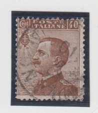 Italy 1908. King Vittorio Emanuel III. Victor Emmanuel III. Sc# 104 Brown 40c