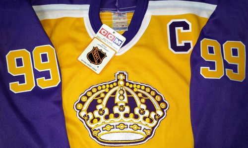 保障できる】 NHL Gretzky キングスCCM本物ジャージ 1988-90